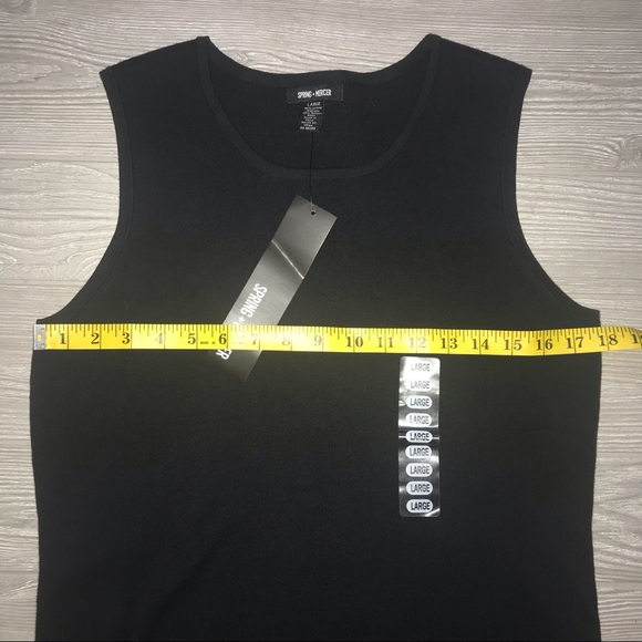 SPRING + MERCER Black Knit Cotton Vest or Sleeveless Top - Picture 4 of 5